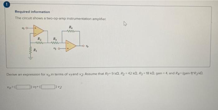 Solved Required Information The Circuit Shows A Two Op Amp