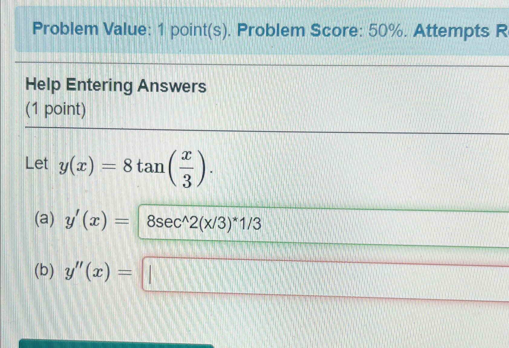 Solved Problem Value: 1 ﻿point(s). ﻿Problem Score: 50%. | Chegg.com