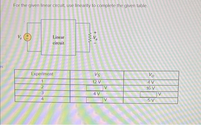 Solved For The Given Linear Circuit Use Linearity To 