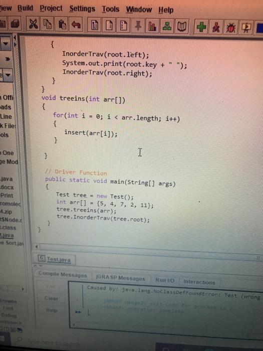 Solved 77 Java program to 17 implement Tree Sort class Test | Chegg.com
