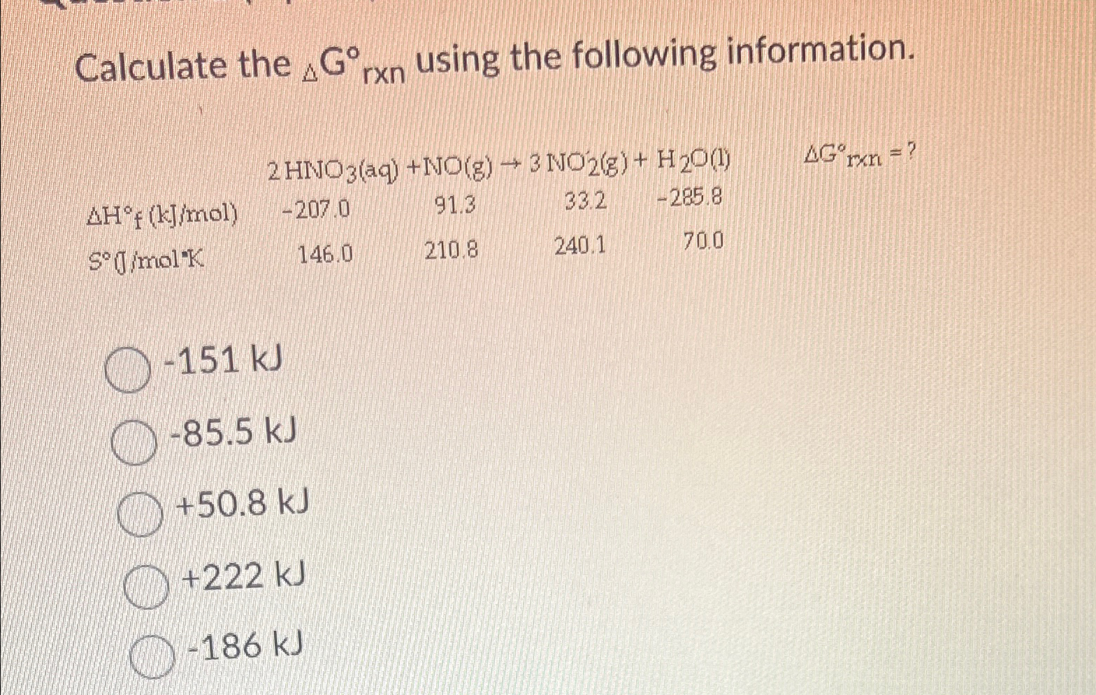 Solved Calculate the ?ΔG°?rxn ﻿using the following | Chegg.com