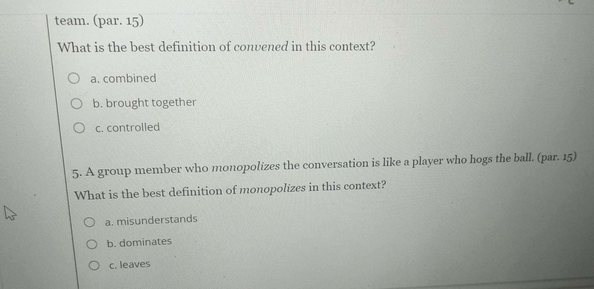 Solved Choose the best response for each question. 1. A lot | Chegg.com