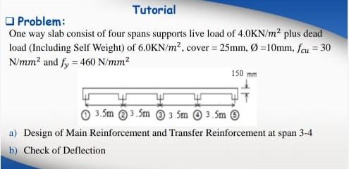 Solved a ) Design of Main Reinforcement and Transfer | Chegg.com