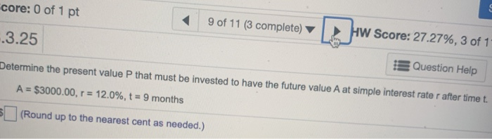 Solved Homework: 8.3 Score: 0 of 1 pt Save 8 of 11 (3 | Chegg.com