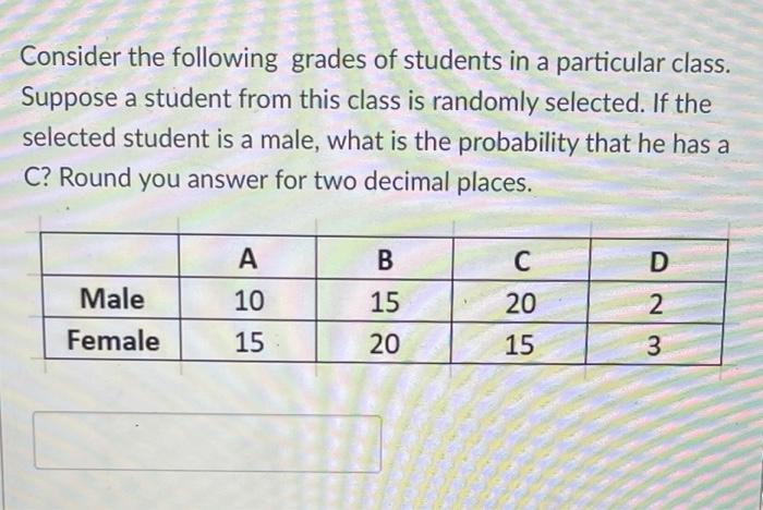 Solved Consider The Following Grades Of Students In A | Chegg.com