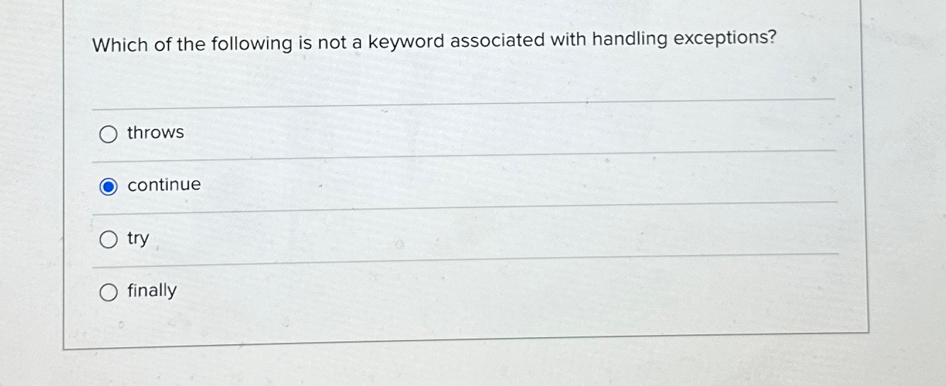 Solved Which of the following is not a keyword associated | Chegg.com