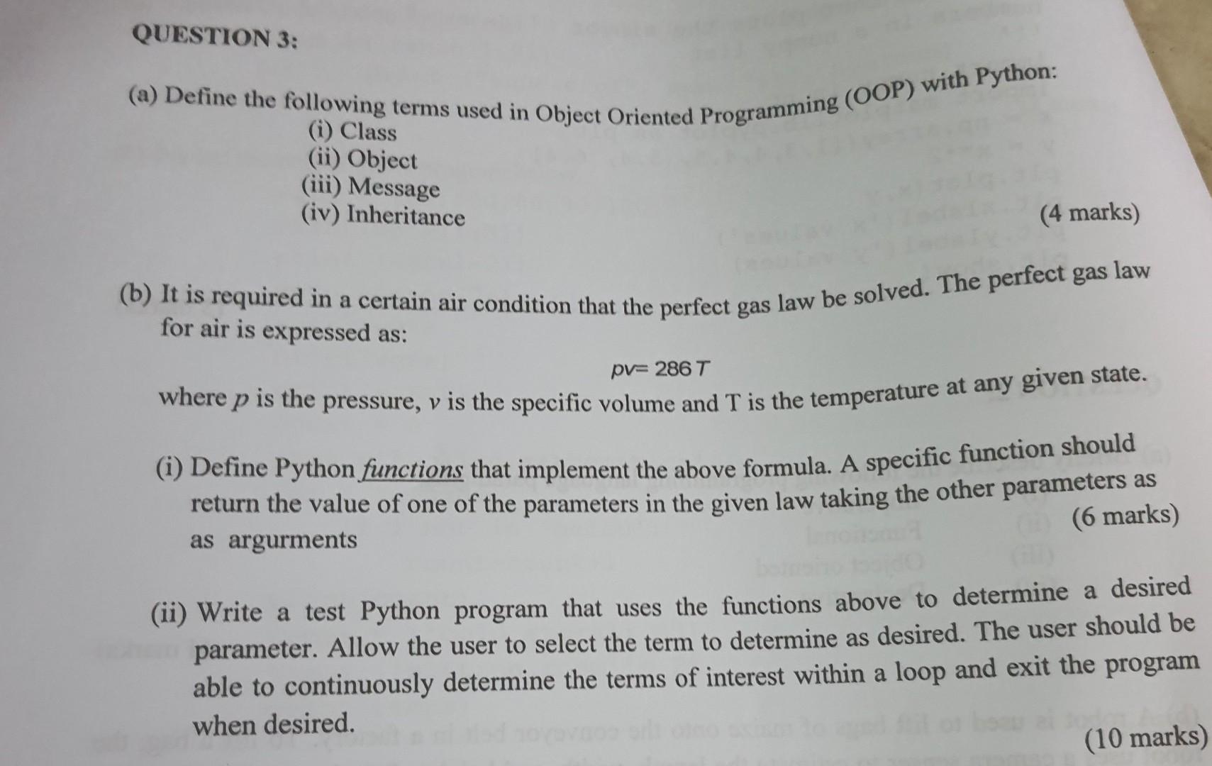 Solved QUESTION 3: (a) Define the following terms used in | Chegg.com