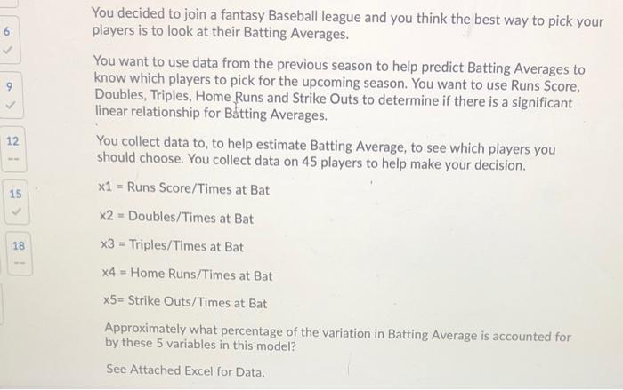 Solved 9 12 15 you decided to join a fantasy baseball chegg