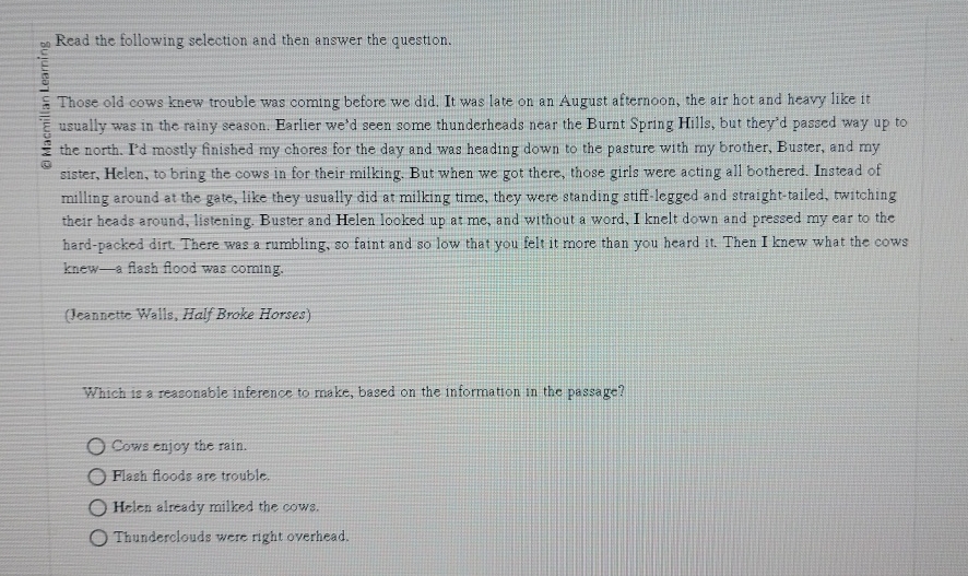 Solved Read the following selection and then answer the | Chegg.com