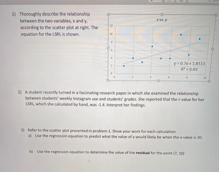 Solved XVS. 1) Thoroughly describe the relationship between | Chegg.com