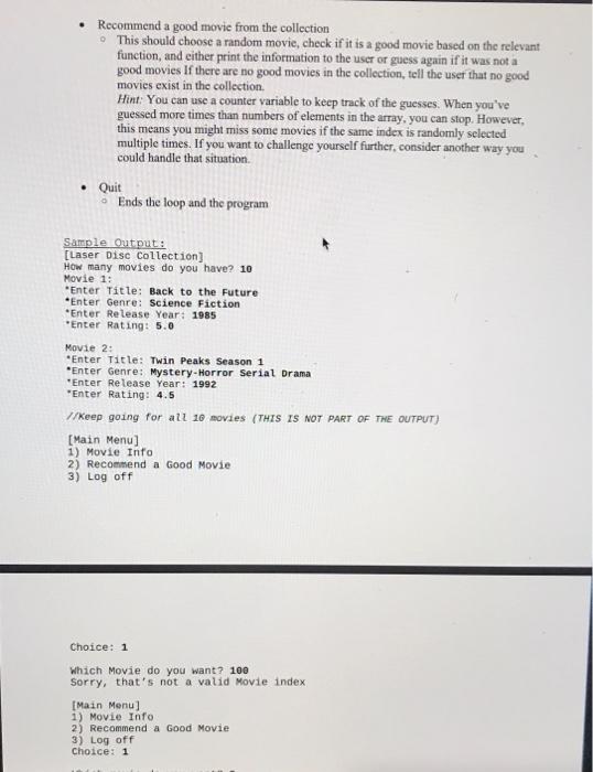 Solved In Java, with all steps and choices from the | Chegg.com
