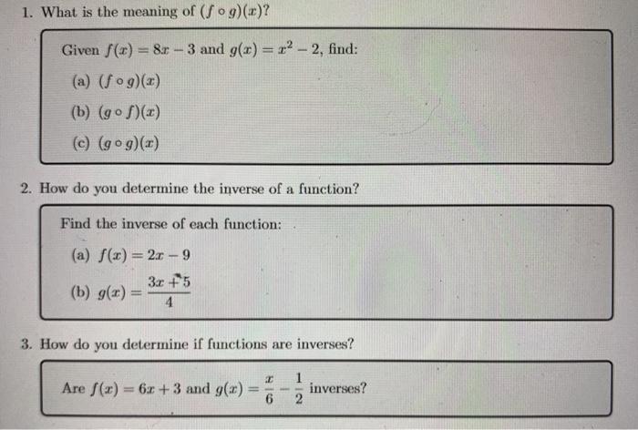 1 What Is The Meaning Of Fog X Given 8r Chegg Com