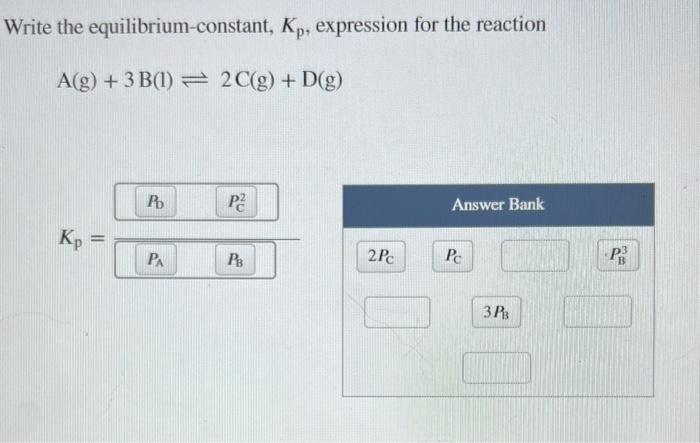 Solved Write the equillibrium-constant, Kp, expression for | Chegg.com