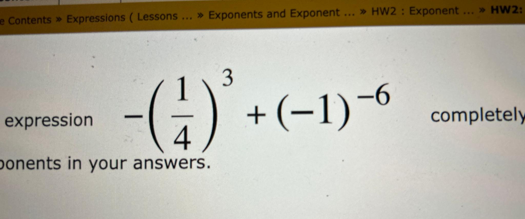 calculer chaque expression i 9 14 6 4