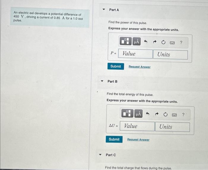 Solved An electric eel develops a potential difference of