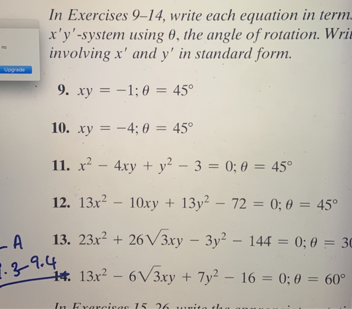 Solved In Exercises 9 14 Write Each Equation In Term X Chegg Com Solved In Exercises 9 14 Write Each Equation In Term X Chegg Com