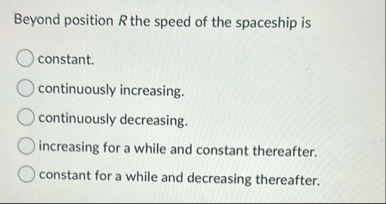 Solved Beyond position R ﻿the speed of the spaceship | Chegg.com