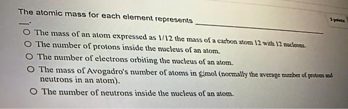 what does the atomic mass of an element represents