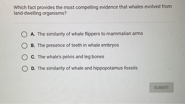 Solved Which fact provides the most compelling evidence that | Chegg.com