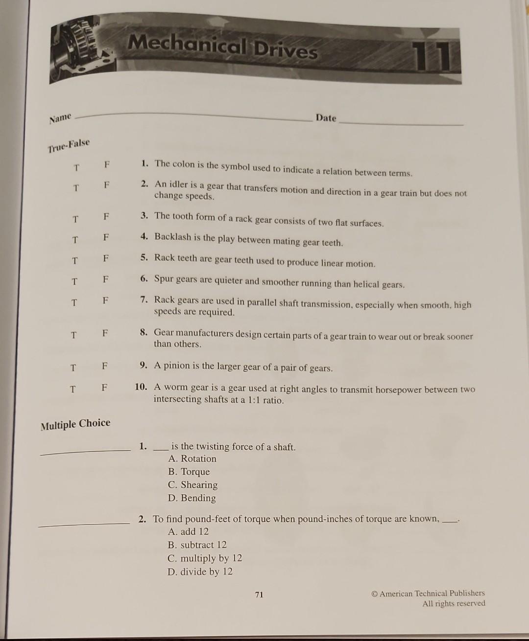 Solved TrueFalse T 1. The colon is the symbol used to