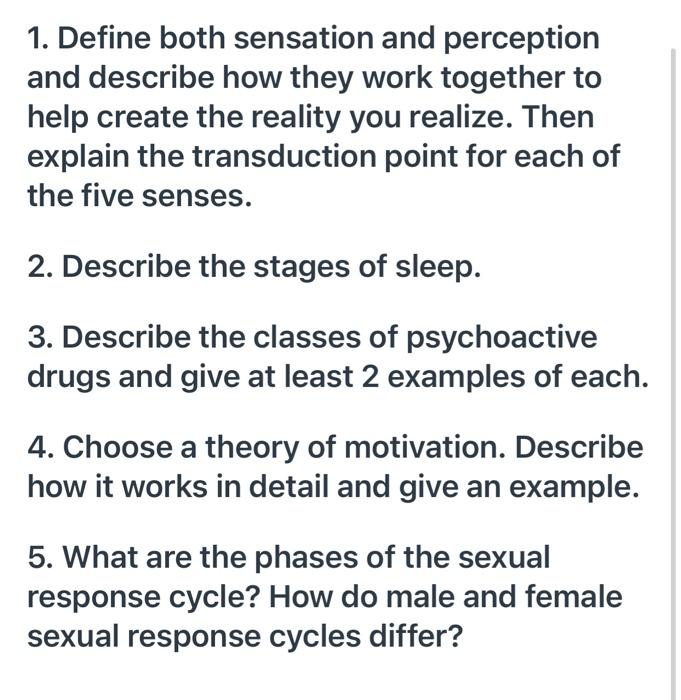 five stages of perception