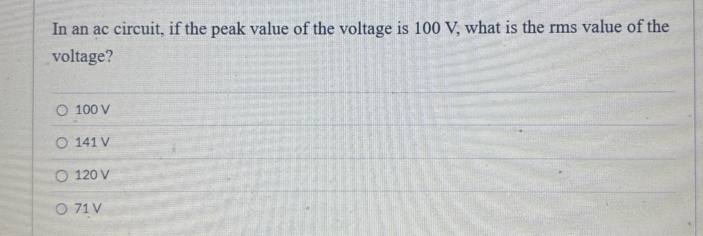 Solved In an ac circuit, if the peak value of the voltage is | Chegg.com