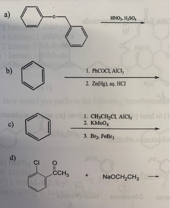 Solved Hno3 H2so4 B 1 Phcoci Aici 2 Zn Hg Aq Hci