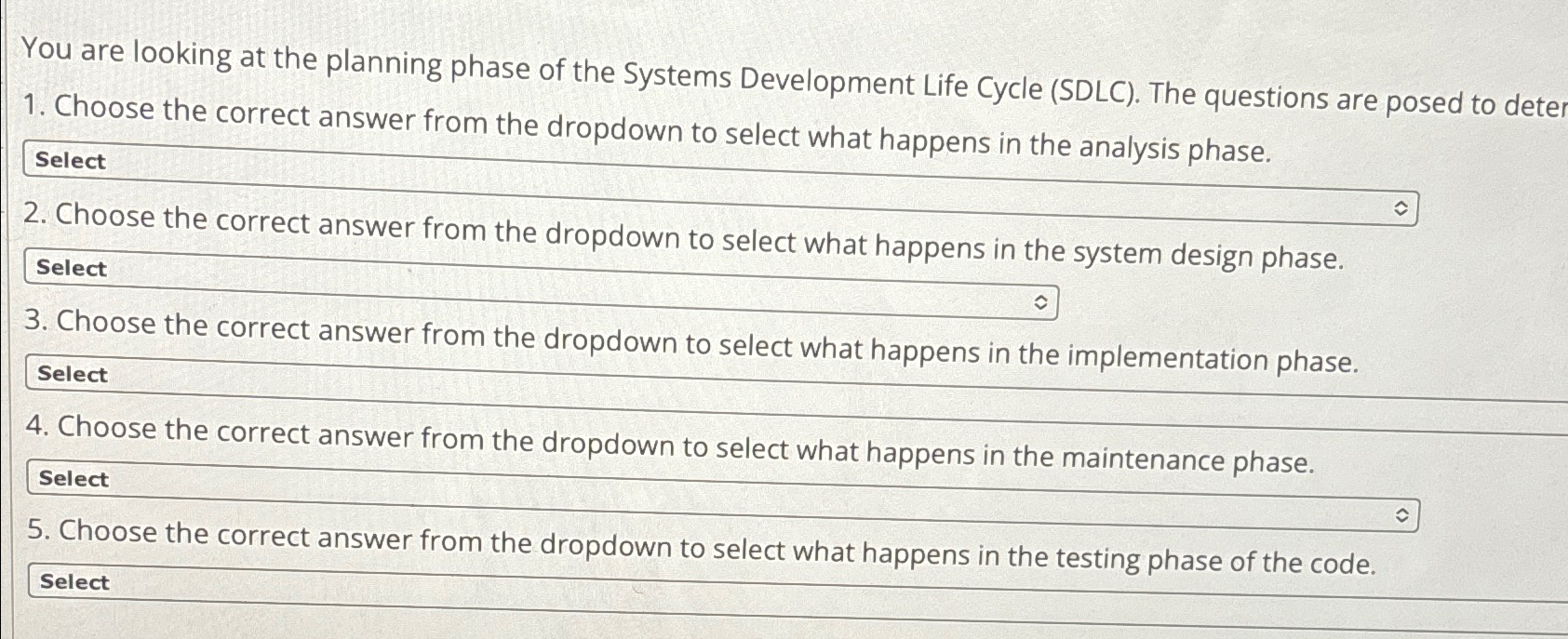 Solved You are looking at the planning phase of the Systems | Chegg.com