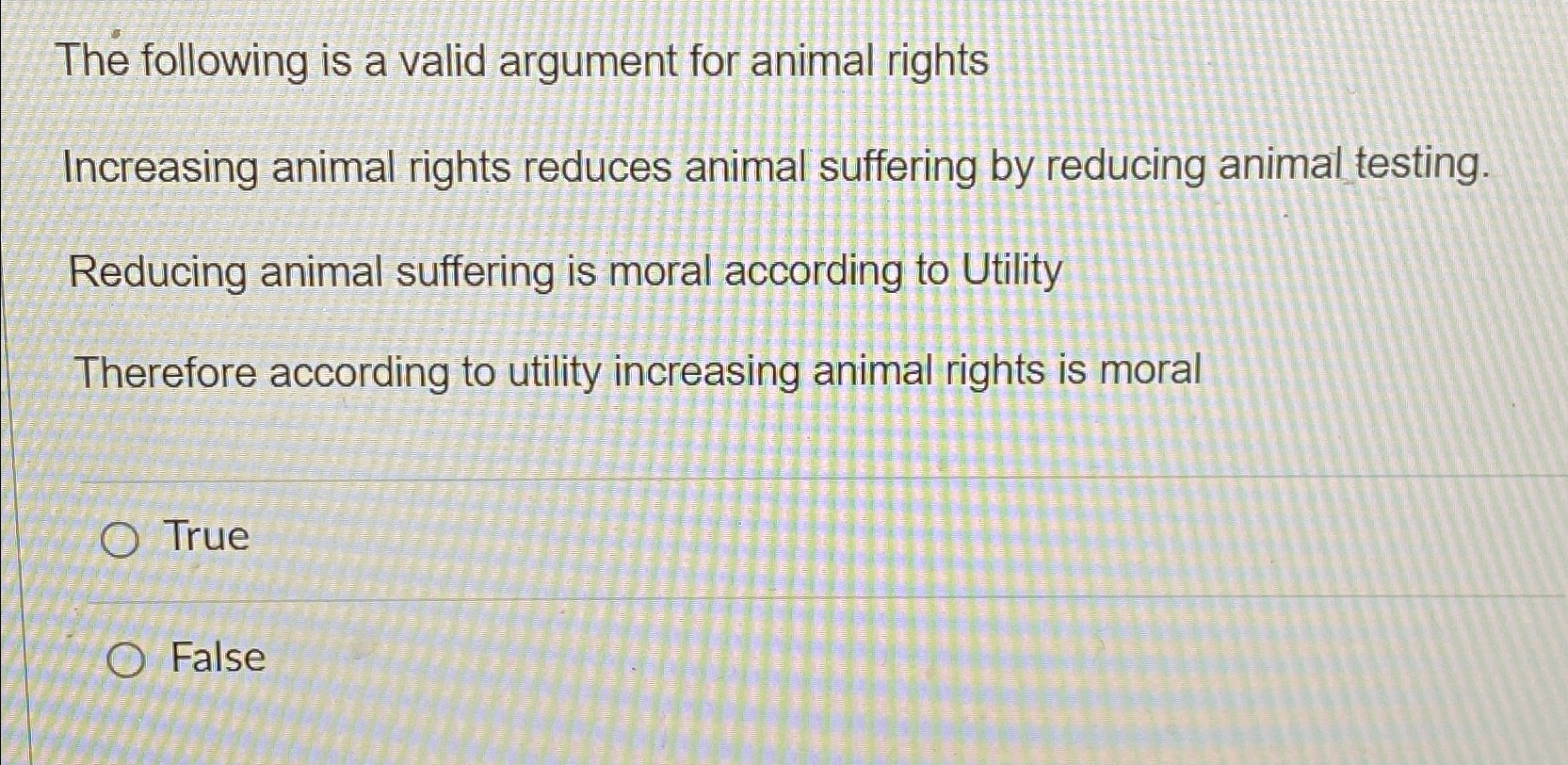Solved The following is a valid argument for animal | Chegg.com