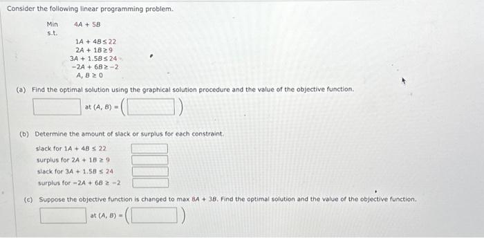 Solved Consider the following linear programming problem. | Chegg.com