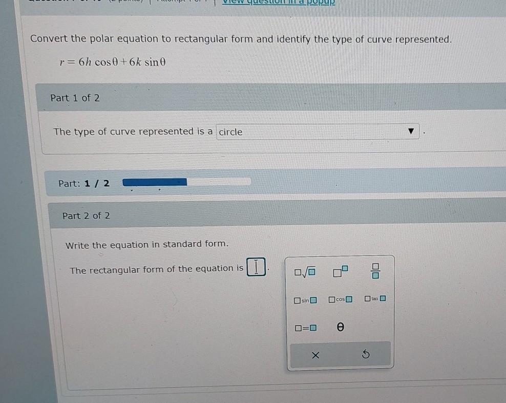Solved Pepe Convert the polar equation to rectangular form