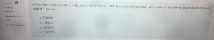 Solved DE 15 a 6 multiple choice questions with one correct | Chegg.com