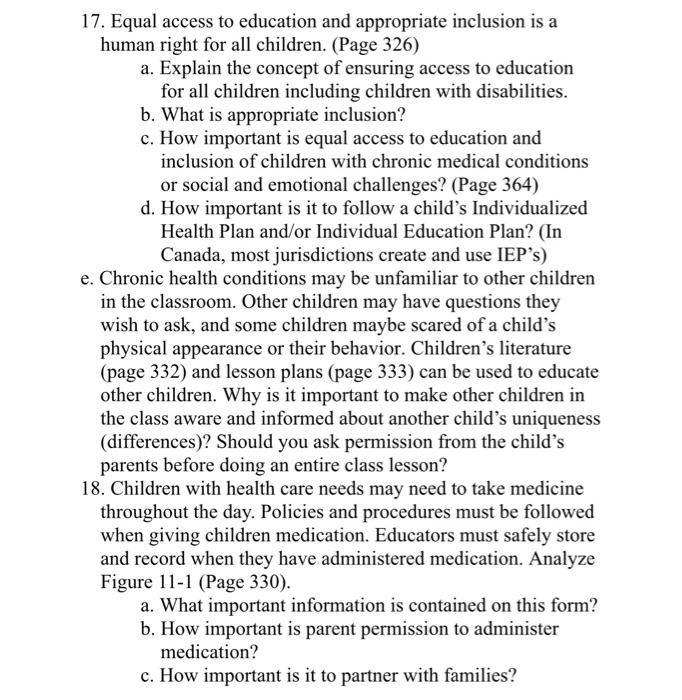 Solved 17. Equal access to education and appropriate | Chegg.com