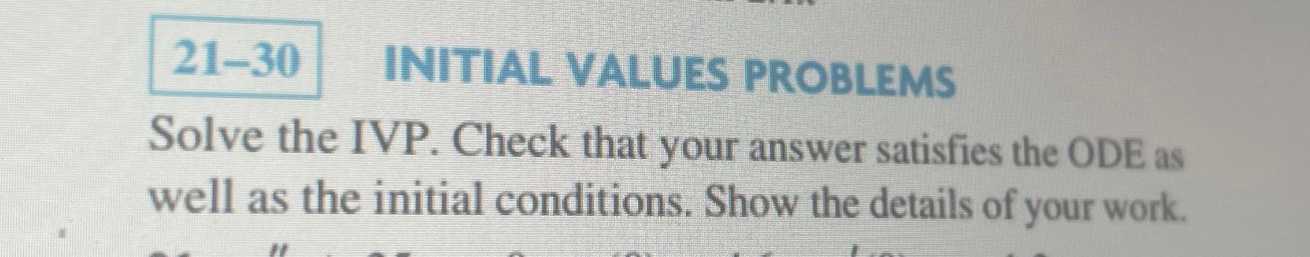 Solved 9y 30y 25y 0 Y 0 3 3 Y 0 10 0initial Values