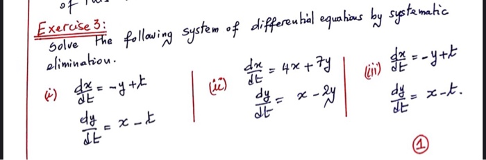 Solved 아 Exercise 3: Solve the following system of | Chegg.com