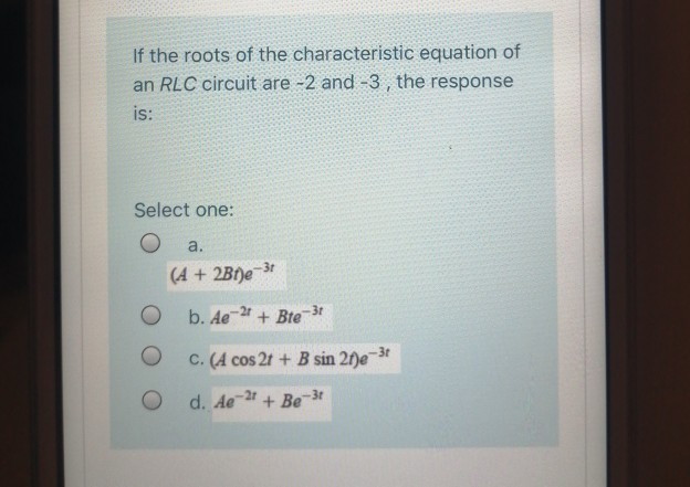 Solved If The Roots Of The Characteristic Equation Of An Chegg Com