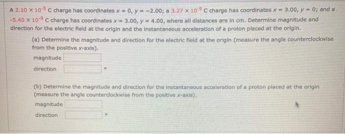 Solved Find the x and y components of the electric field | Chegg.com