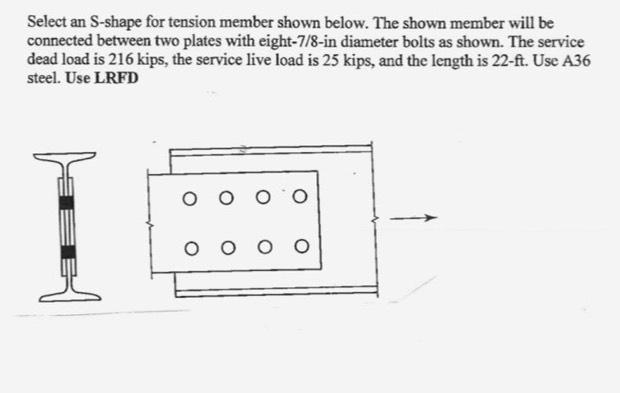 Solved Select an S-shape for tension member shown below. The | Chegg.com