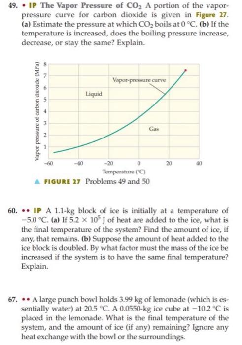 Solved 49. - IP The Vapor Pressure of CO2 A portion of the | Chegg.com