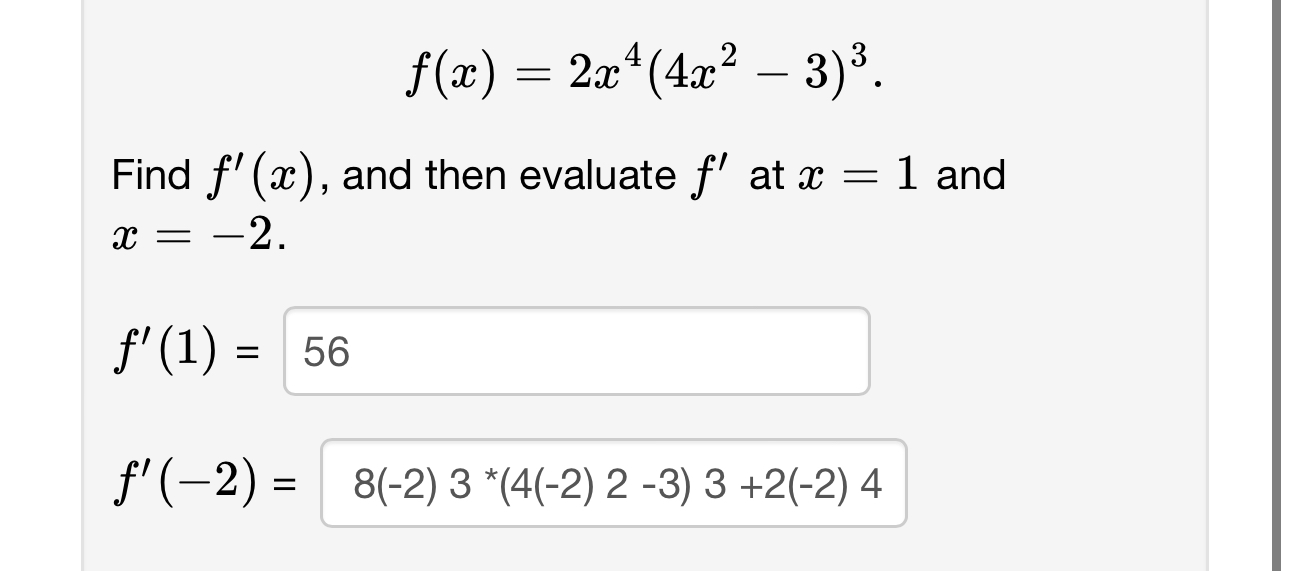 Solved F X 2x4 4x2 3 3 Find F X ﻿and Then Evaluate F