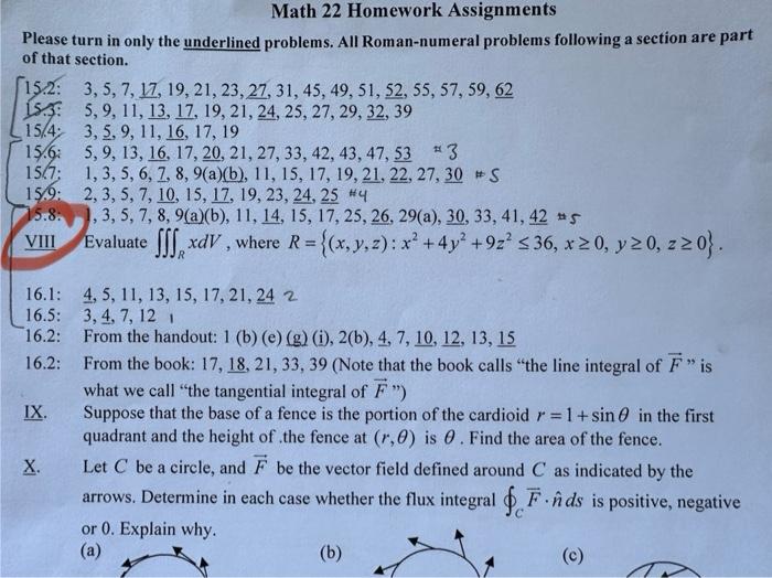 Solved Math 22 Homework Assignments Please turn in only the | Chegg.com