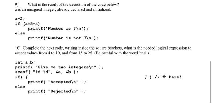 Solved 9] What is the result of the execution of the code | Chegg.com