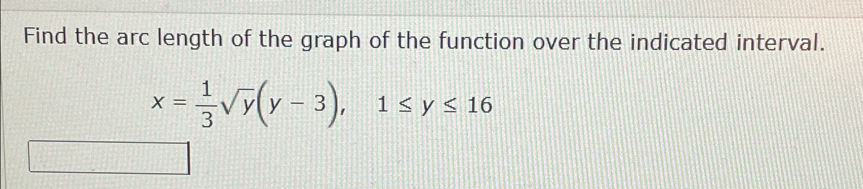 Solved Find the arc length of the graph of the function over | Chegg.com