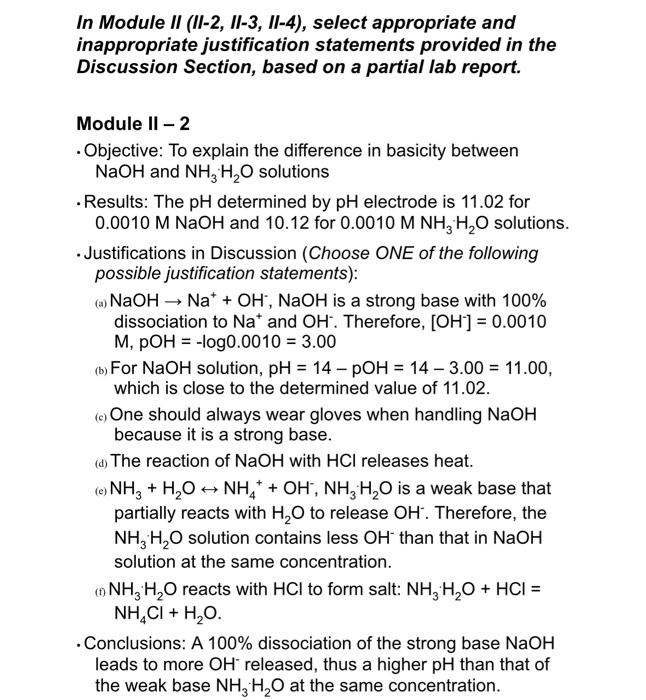 Solved In Moduale If ( Hi-2, H-3, 1 -4), soloct appropriate | Chegg.com