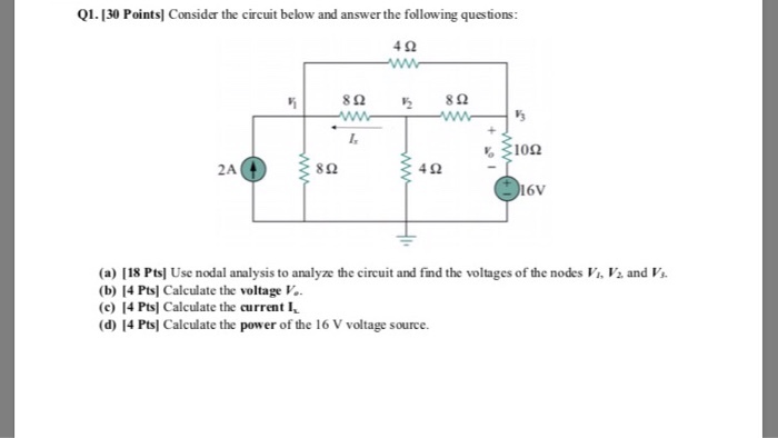 Solved Q1. [30 Points) Consider the circuit below and answer | Chegg.com