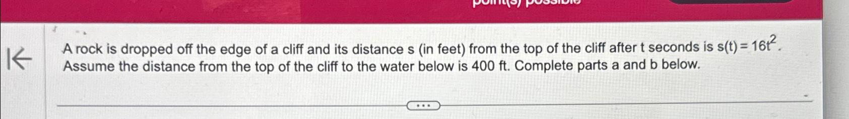 Solved A rock is dropped off the edge of a cliff and its | Chegg.com
