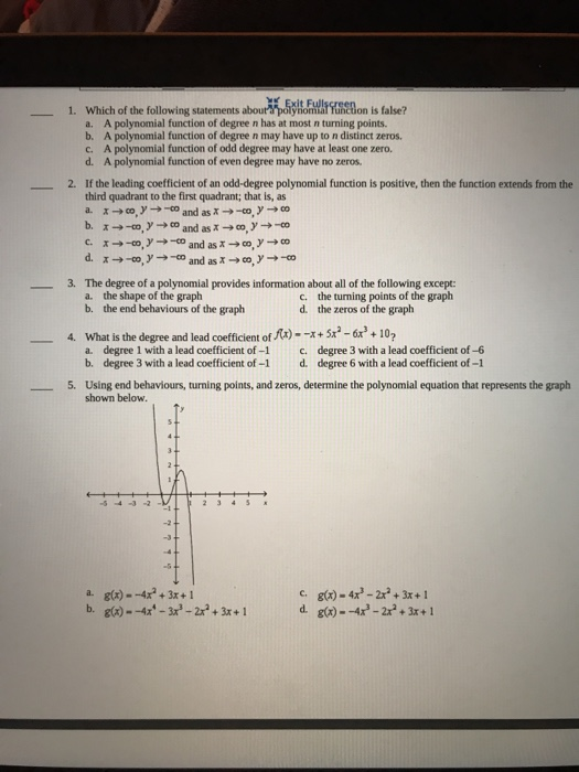 Solved Exit Fullscreen 1. Which of the following statements | Chegg.com