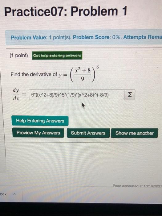 Solved Practice07: Problem 1 Problem Value: 1 point(s). | Chegg.com