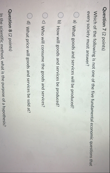 Solved Question 7 (2 ﻿points)Which of the following is not | Chegg.com