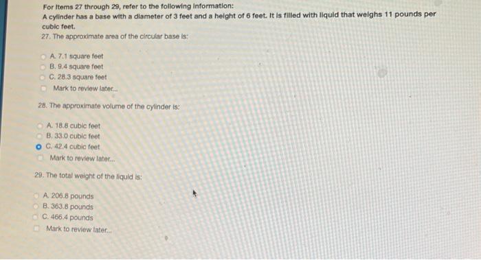 Solved For items 27 through 29 , refer to the following | Chegg.com